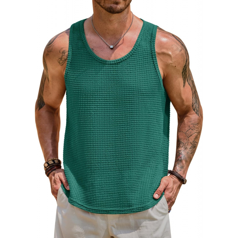 Men's Hollow Out Tank Top Vacation Summer See