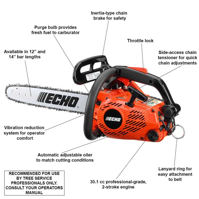 12 in. 30.1 cc Gas 2-Stroke Top Handle Chainsaw CS-303T-12