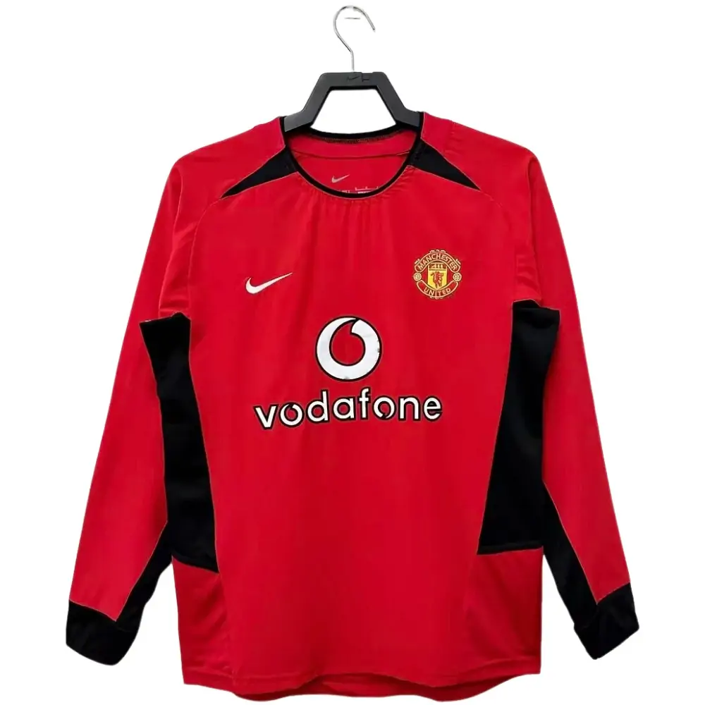 2002/04 Manchester United Home Long Sleeve Retro Shirt - Fans Edition