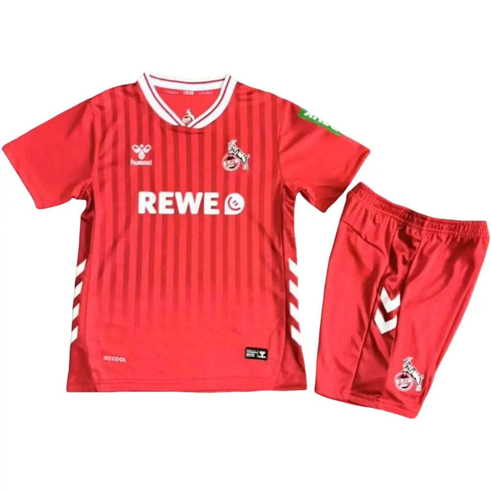 2025-26 1. FC Köln Away Kit - Short Sleeve Children's suit Fans Edition