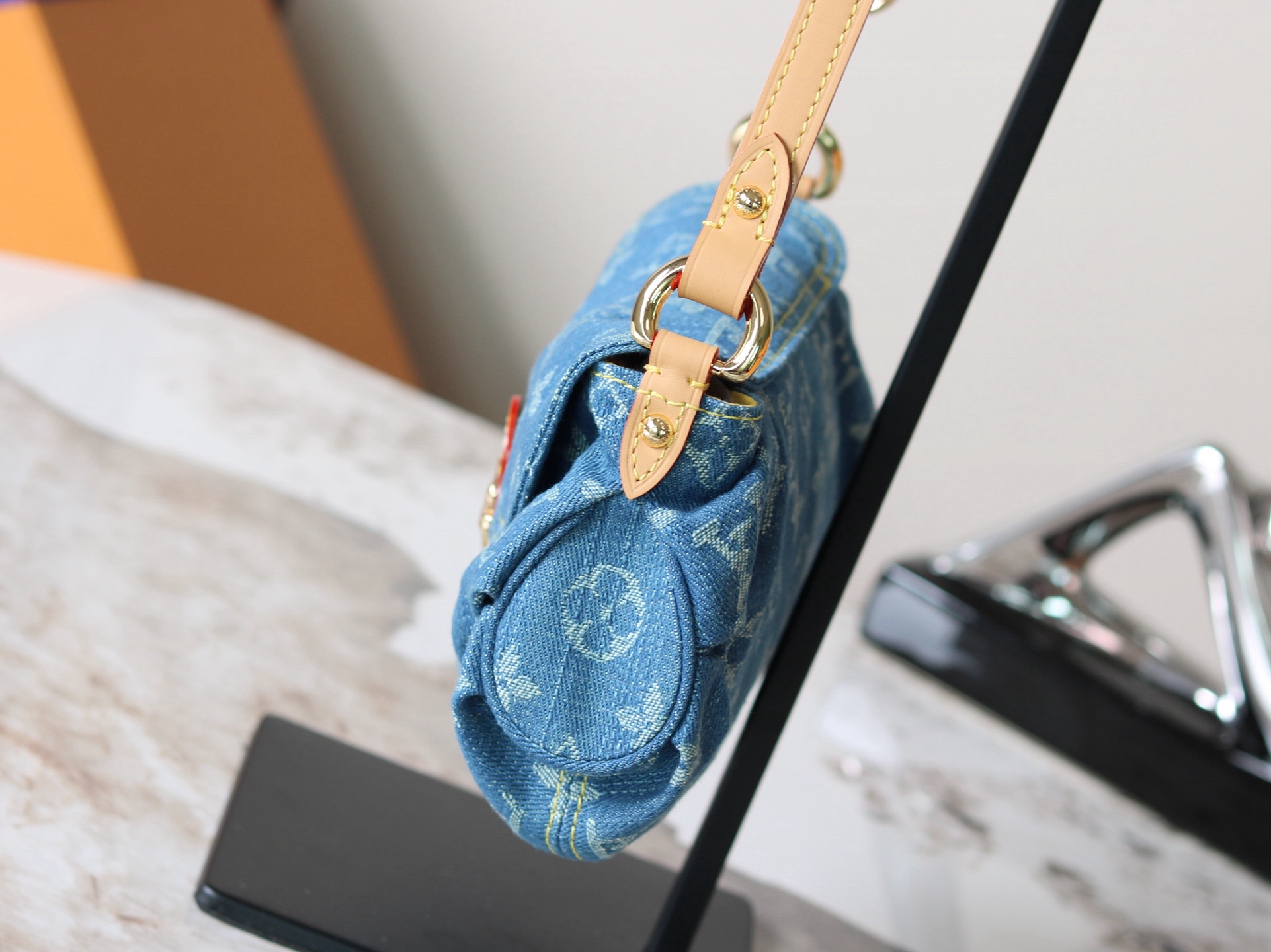 LV Monogram Denim Mini Pleaty Shoulder Bag -10A Mirror Version