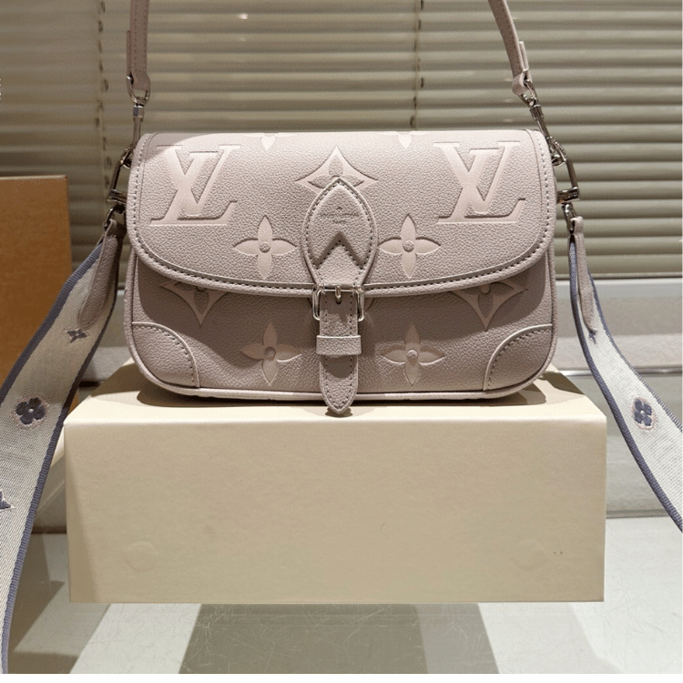 Louis Vuitton Diane Bag Empreinte Leather Light Beige 9 Inches M14214