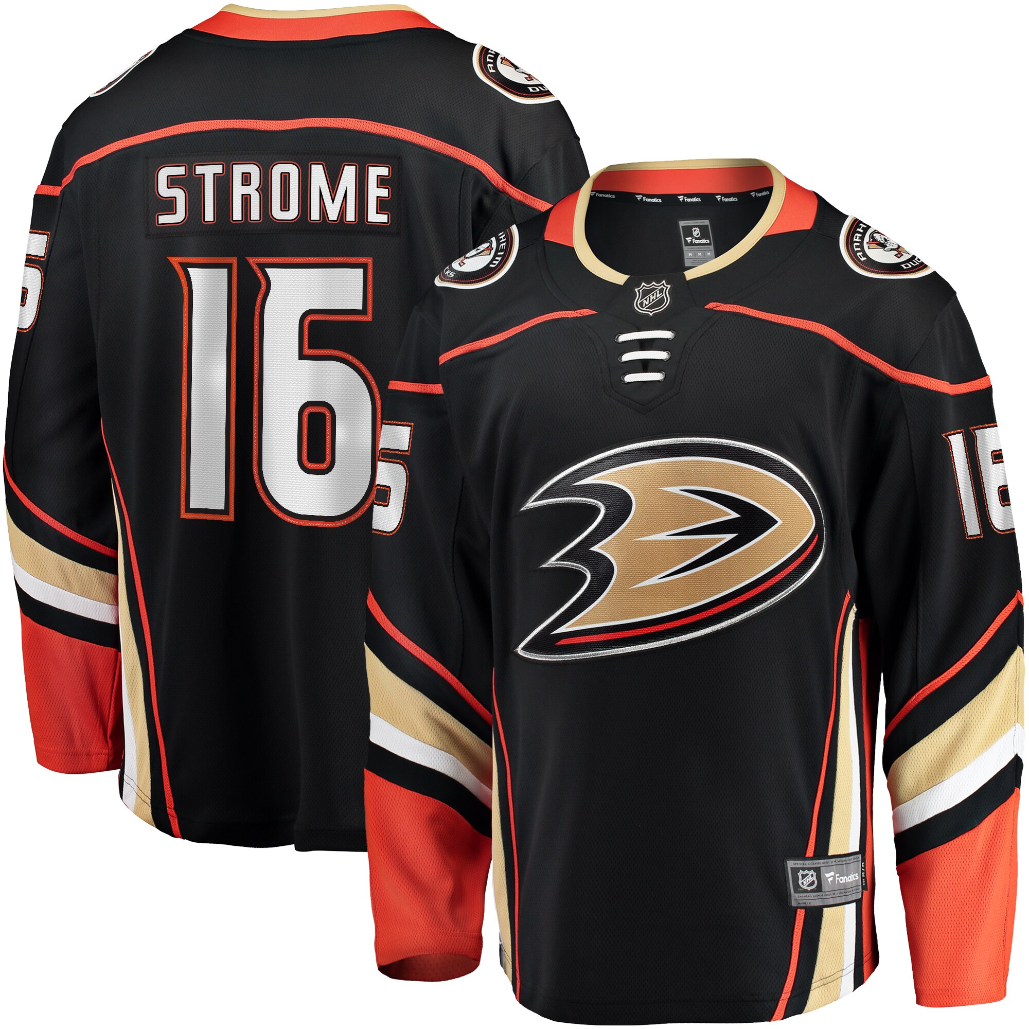 Ryan Strome Anaheim Ducks Fanatics Home Breakaway Jersey – Black