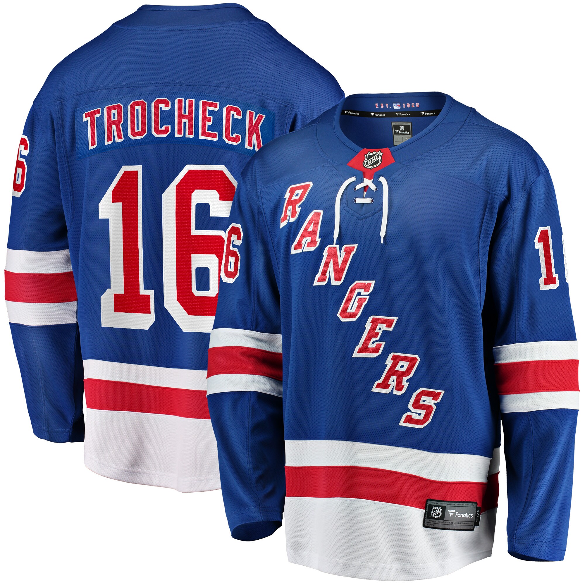 Vincent Trocheck New York Rangers Fanatics Home Breakaway   Jersey – Blue