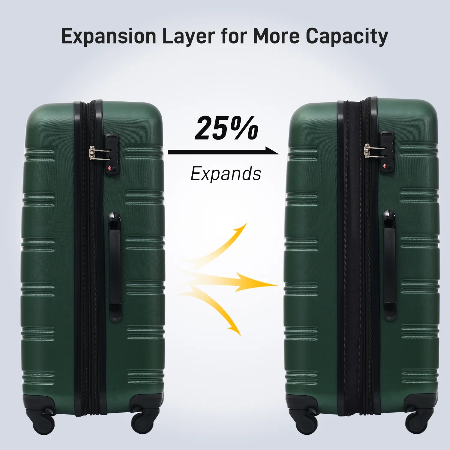 Luggage Sets 3 Piece, Hardside Expandable Ultra Durable PC Lightweight Carry On, Travel Suitcase Set with TSA Lock Spinner Wheels, Multicolor Purple