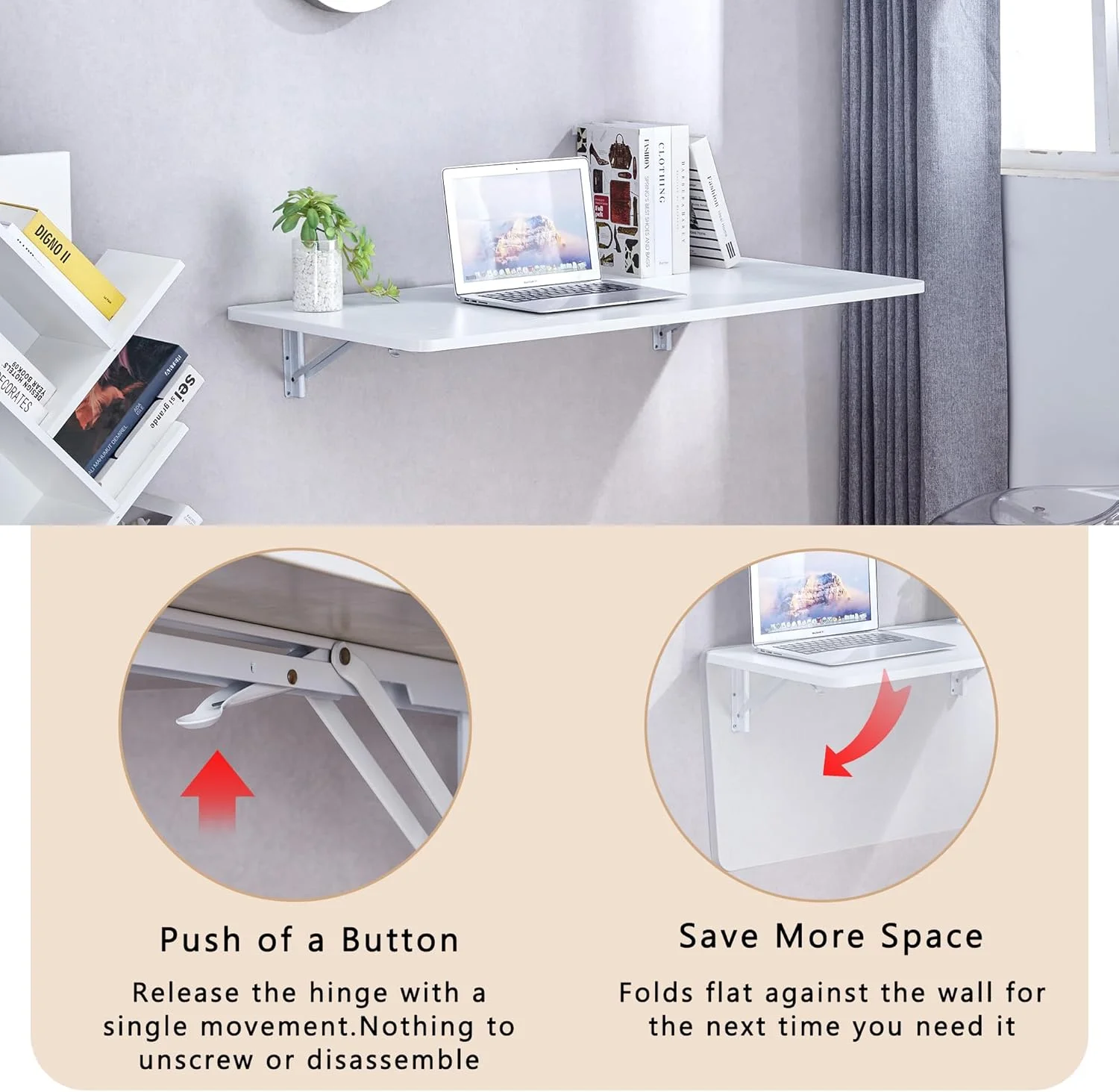 JUFU Wall Mounted Desk, 44.8
