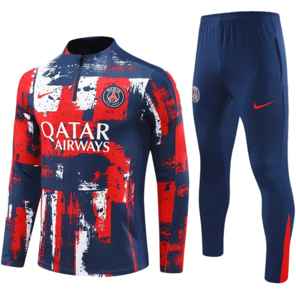 2024-25 New Season Paris Red and Blue [Camouflage] Children's Training Suit