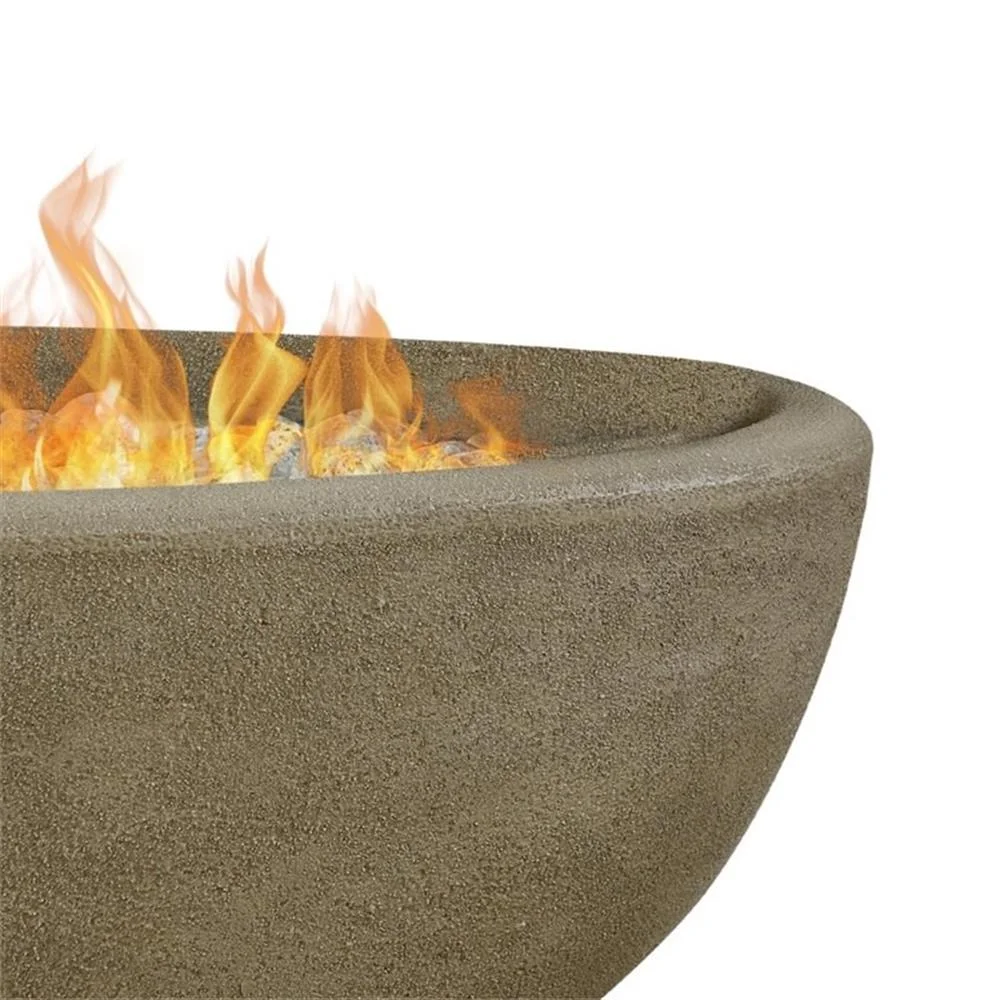Bowery Hill Contemporary Oval Propane Fire Bowl in Glacier Gray