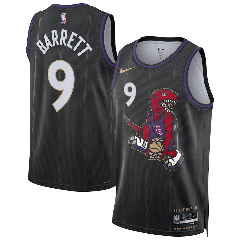 Unisex Toronto Raptors RJ Barrett Black 2024/25 Swingman Jersey - City Edition