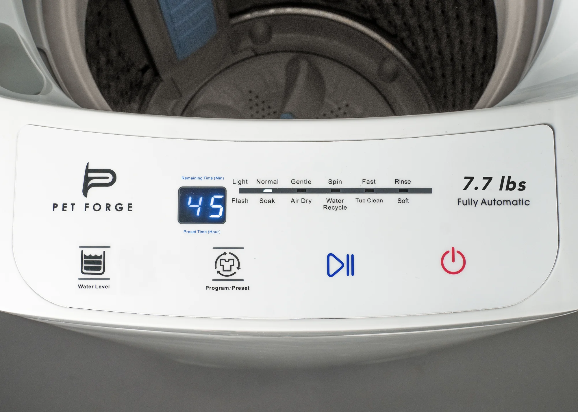 Pet Forge Spin Fresh Portable Pet Washing Machine, Fully Automatic 8 lb Capacity Top Load Washer
