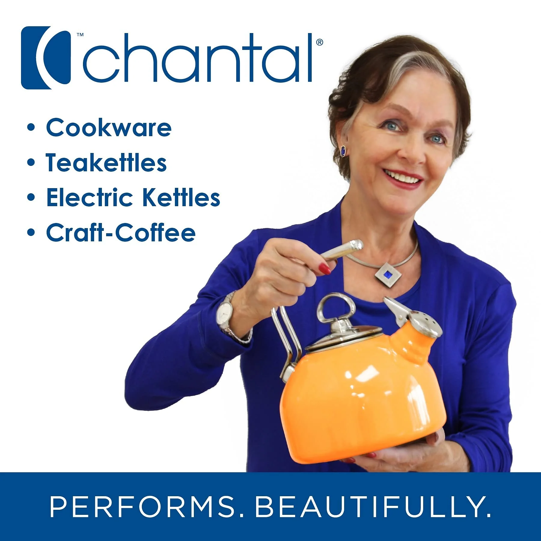 Chantal TC32-260BA Round Cast Iron Enamel Dutch Oven (Sea Blue)