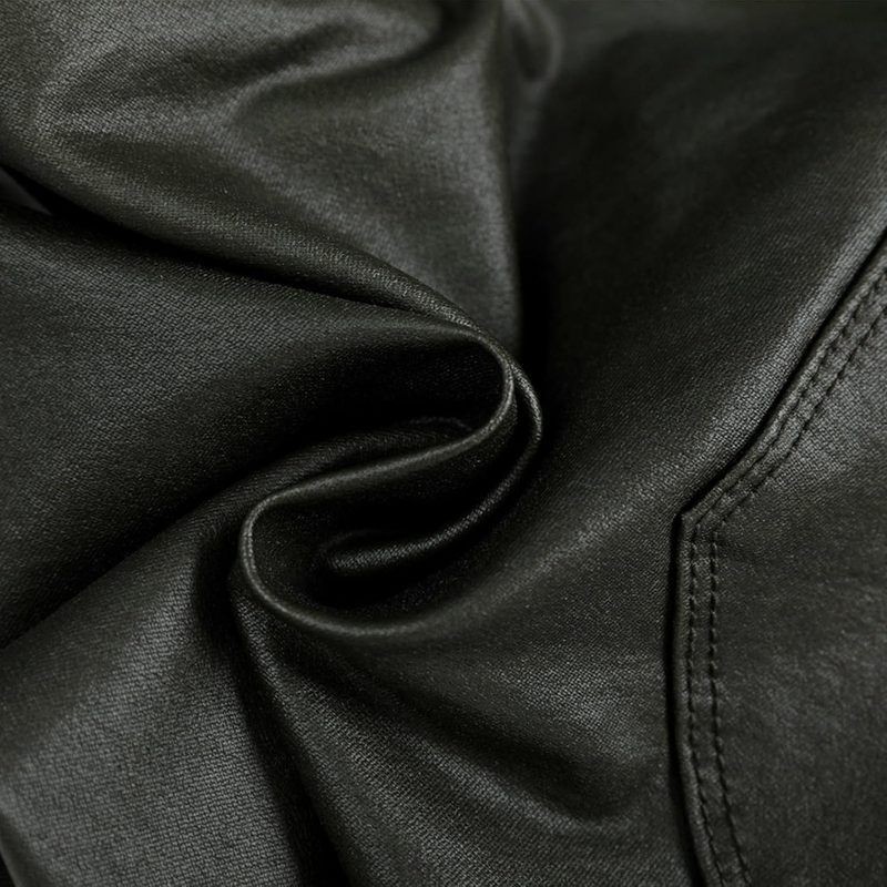 Women's Faux Leather Coated Flare Pants Mid