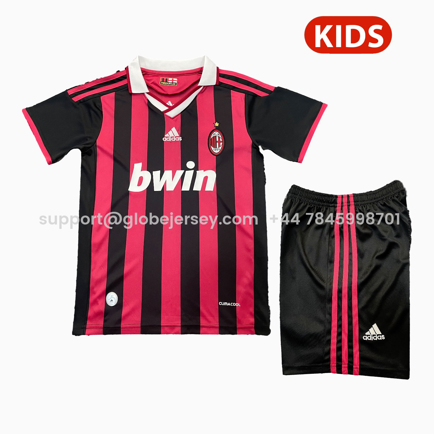 Retro AC Milan 2009-10 Home Red Kids Kit