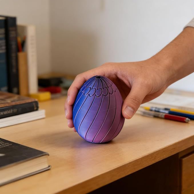 Retractable rolling 3D stress ball