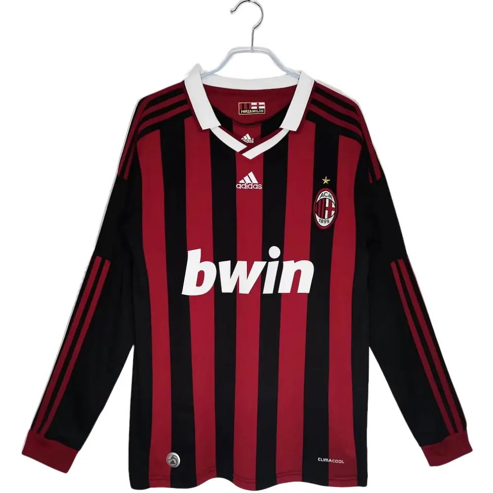 2009/10 Retro Long Sleeve AC Milan Home Football Jersey