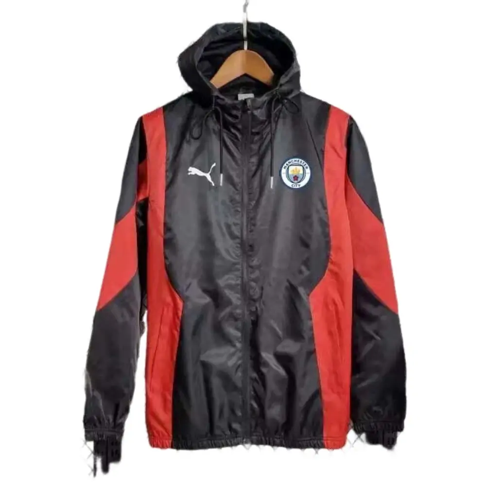 2023/2024 Manchester City Jersey Windbreaker Black-red