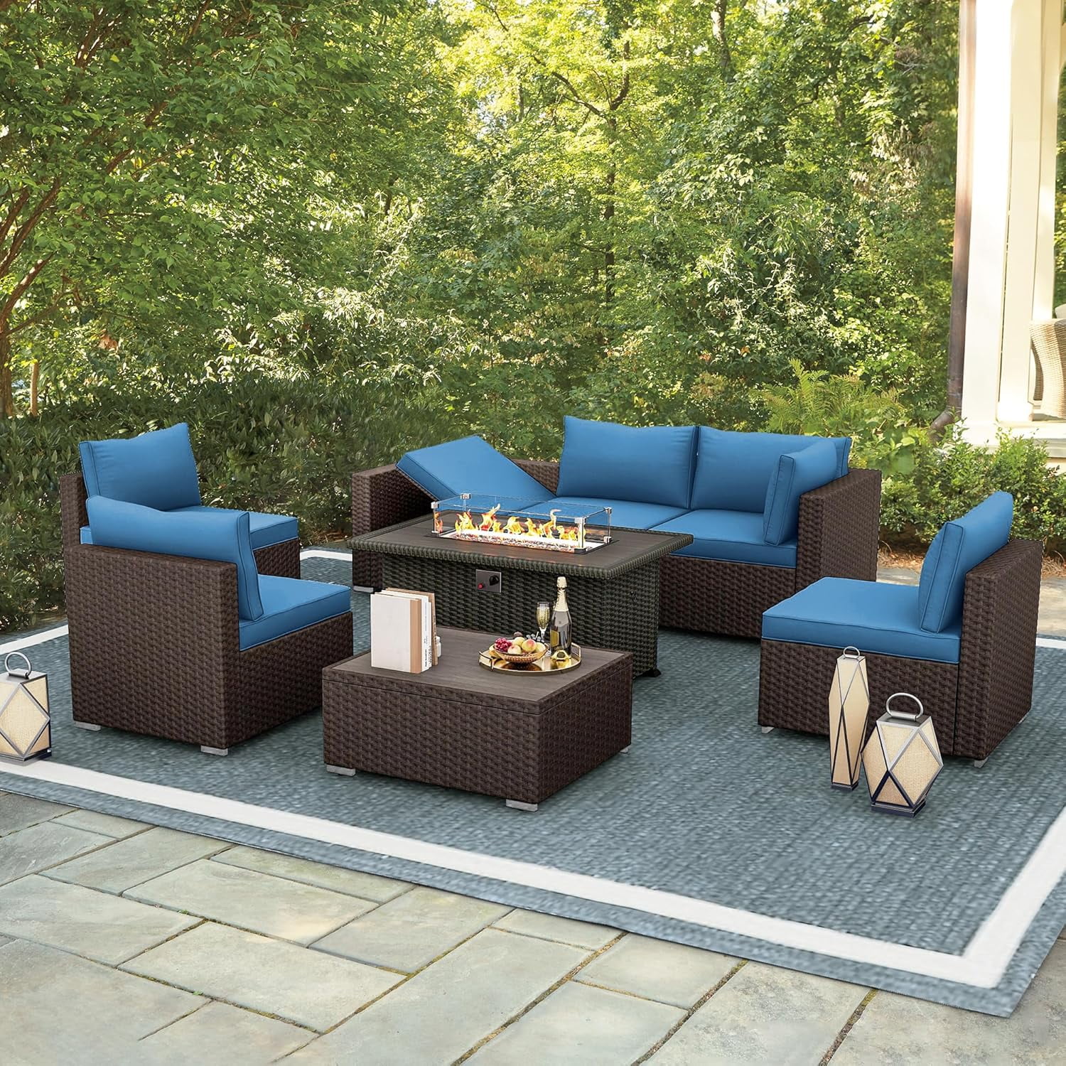 HOMREST 7 Pieces Outdoor Patio Furniture Set with 44