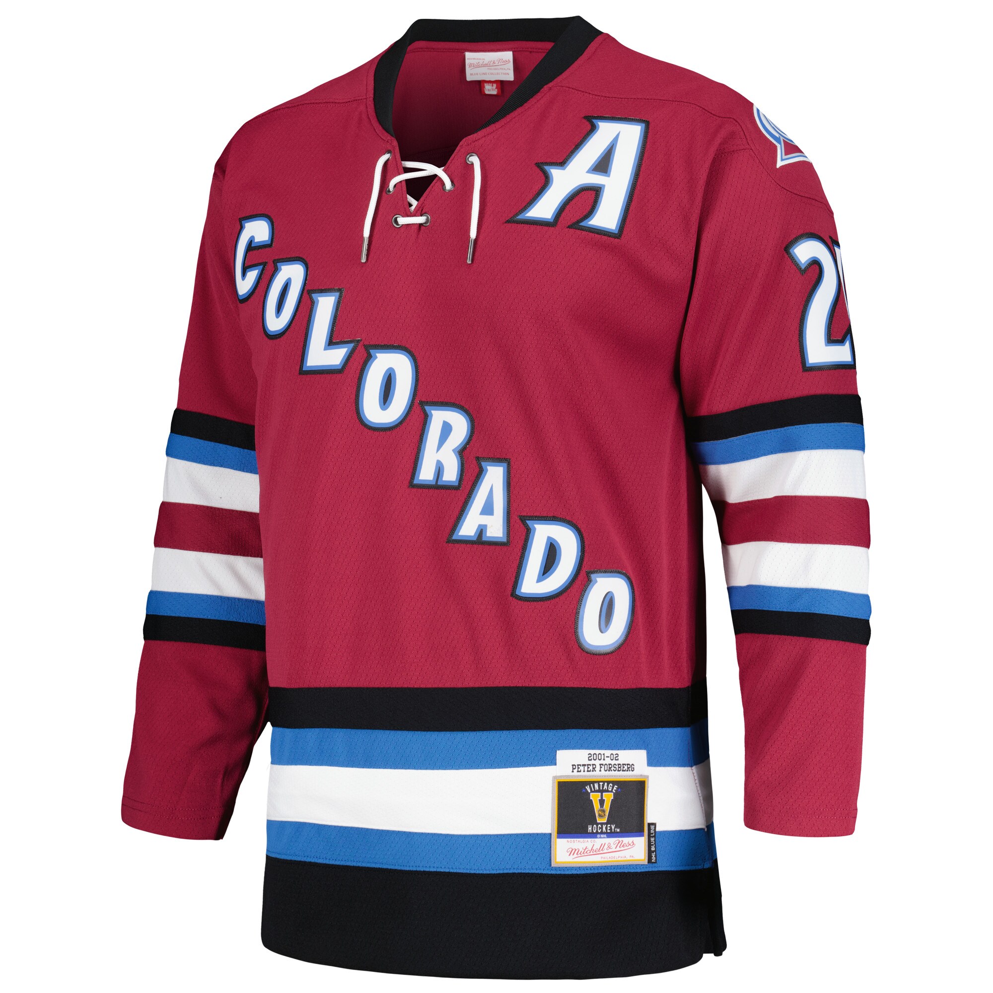 Peter Forsberg Colorado Avalanche Mitchell & Ness  2001/02 Alternate Captain Blue Line   Jersey – Maroon