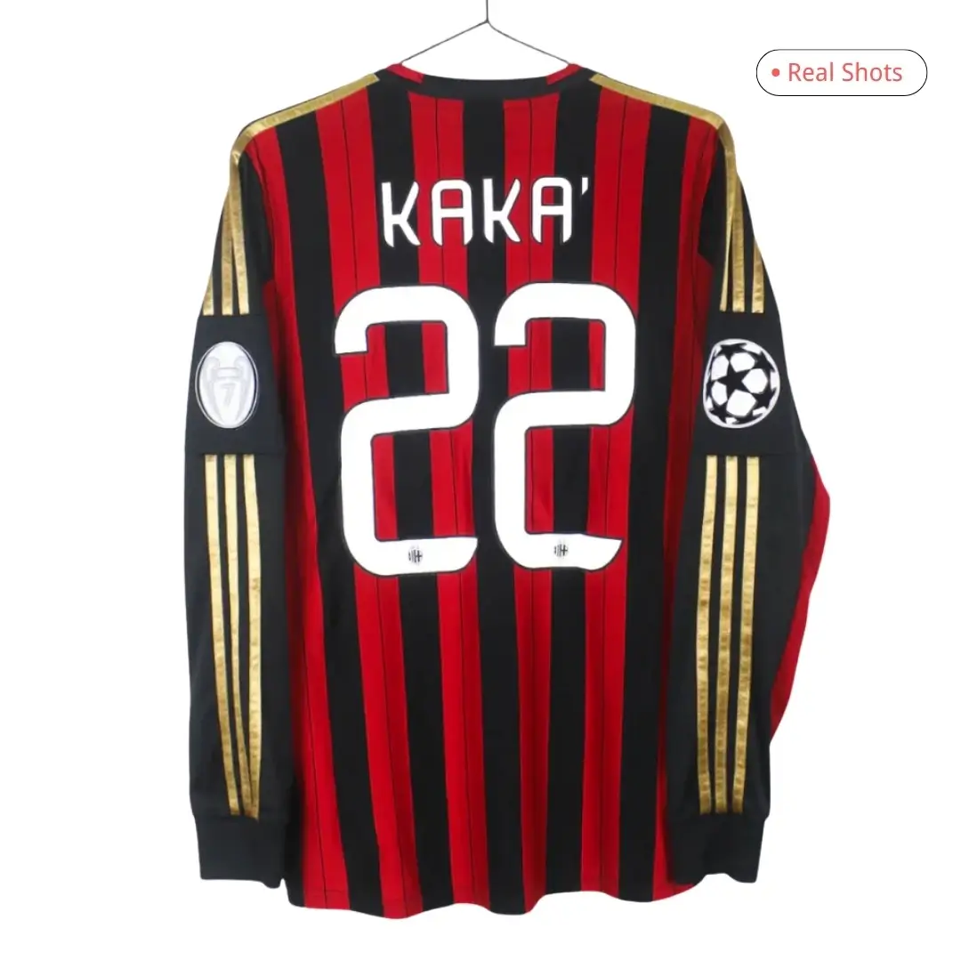 KAKA' #22 Retro AC Milan 2013/14 Home Long Sleeve UCL Jersey