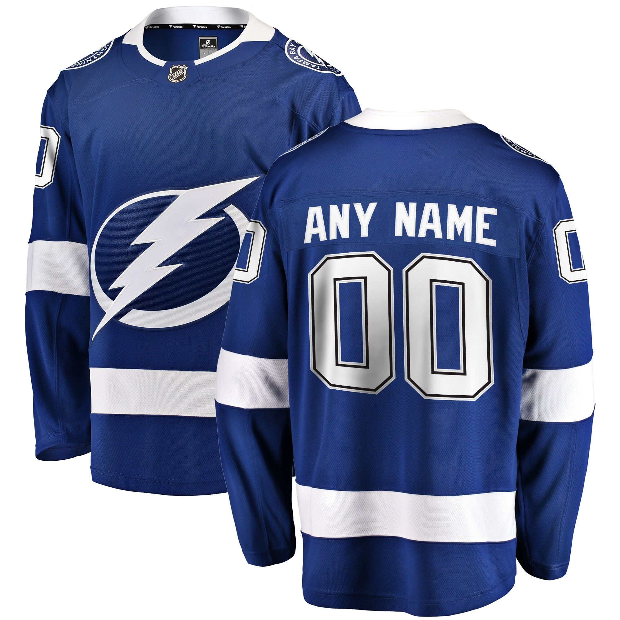 Tampa Bay Lightning Fanatics Home Breakaway Custom Jersey – Blue