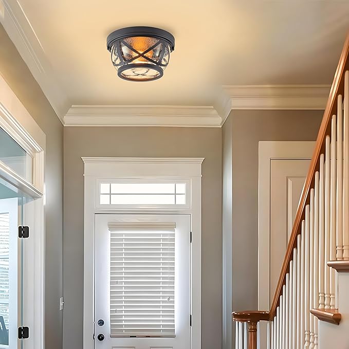 MELLOWWLITE Oil-rubbed Bronze Flush Mount Ceiling Light  Fixtures