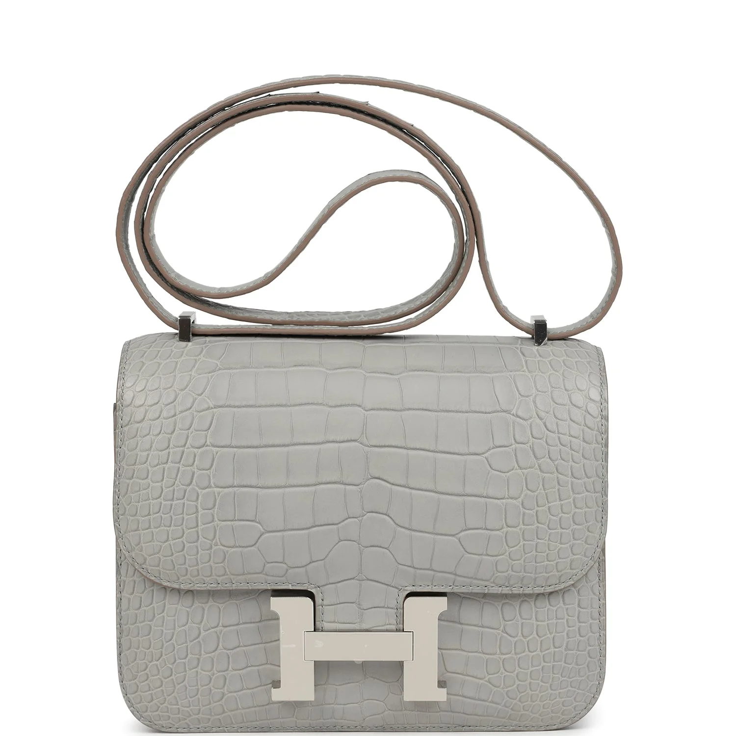 Hermes Constance 18 Gris Perle Matte Alligator Palladium Hardware