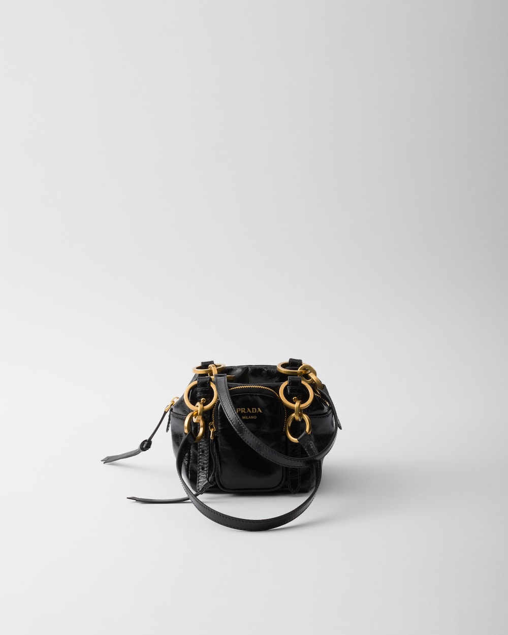 Dangle Leather Top-Handle Mini-Bag
