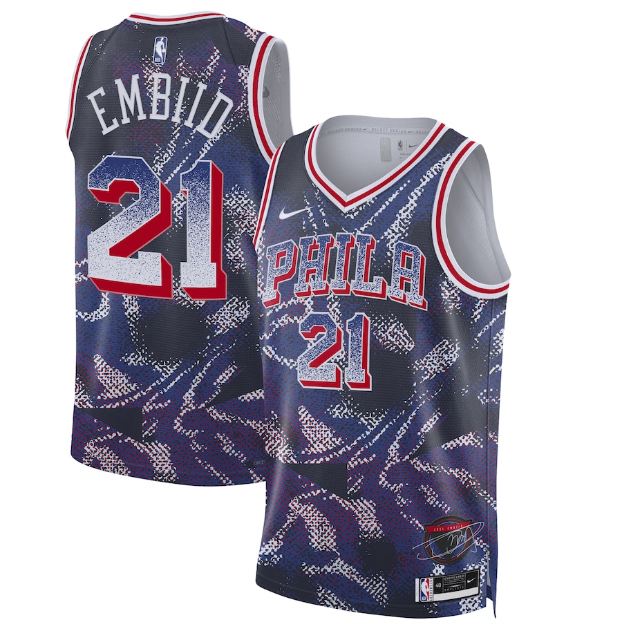 Unisex Philadelphia 76ers Joel Embiid Navy 2025 Select Series Swingman Jersey