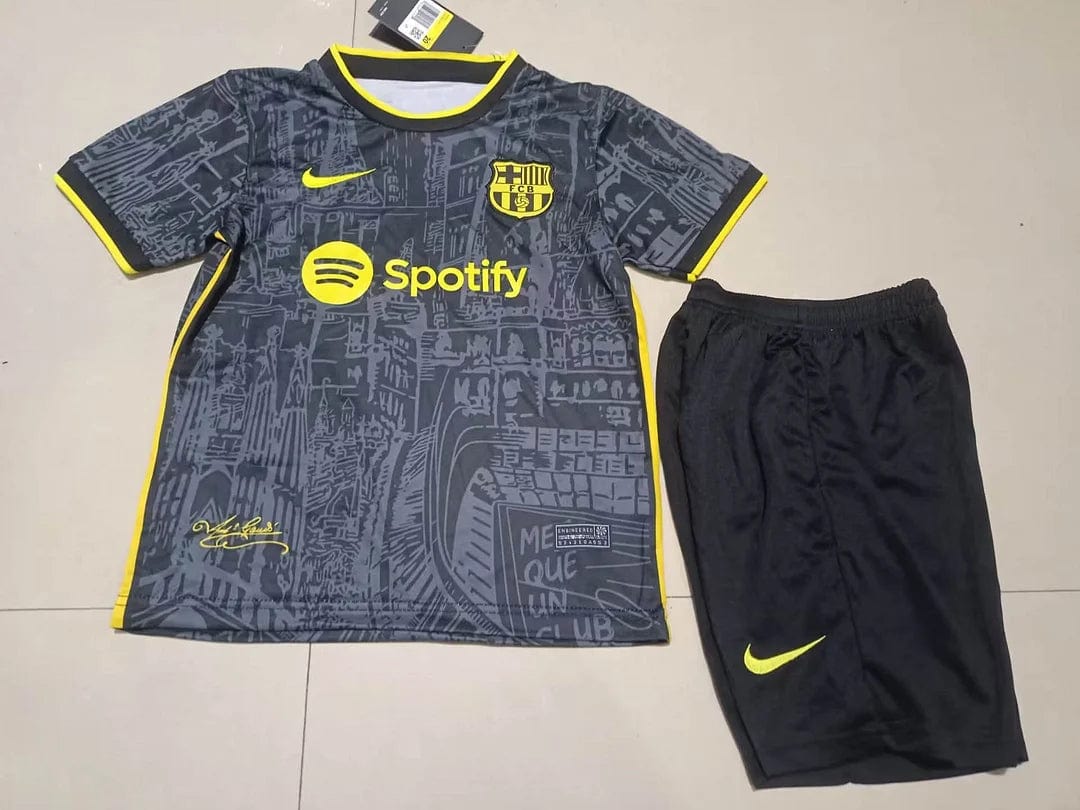 2023/2024 Kids Size  Barcelona Special Edition Black Football Shirt 1:1 Thai Quality