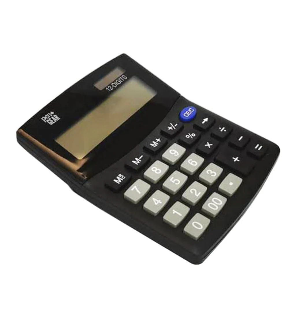 Pen + Gear 12 Digit Mini Desktop Calculator, Black, Office