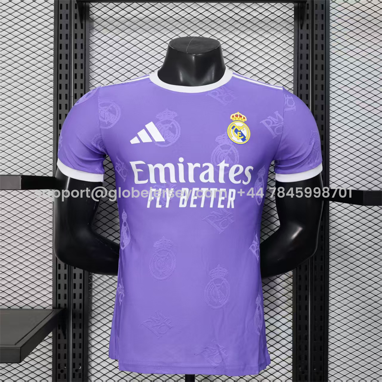 Real Madrid 25-26 Purple Team Logo Jacquard Special Jersey - Player Version