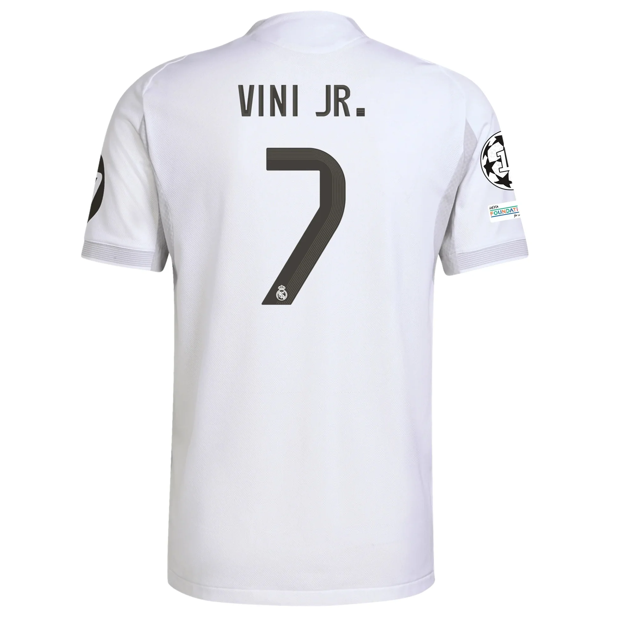 adidas Vini Jr. Real Madrid Authentic Home Jersey 25/26 w/ Champions League Patches (White)