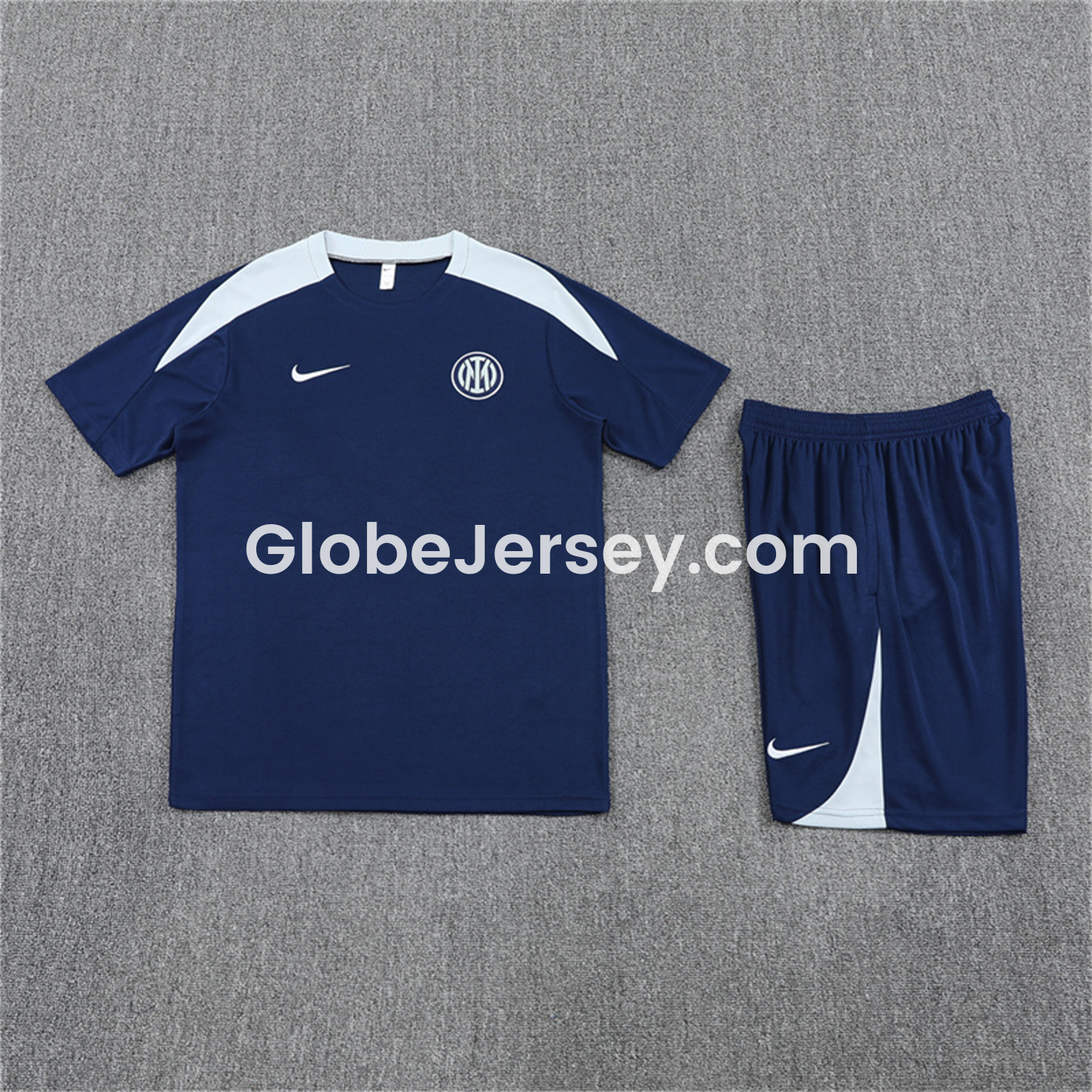 Inter Milan 25-26 Short-Sleeve Kids Training Set - Deep Blue Top & Deep Blue shorts