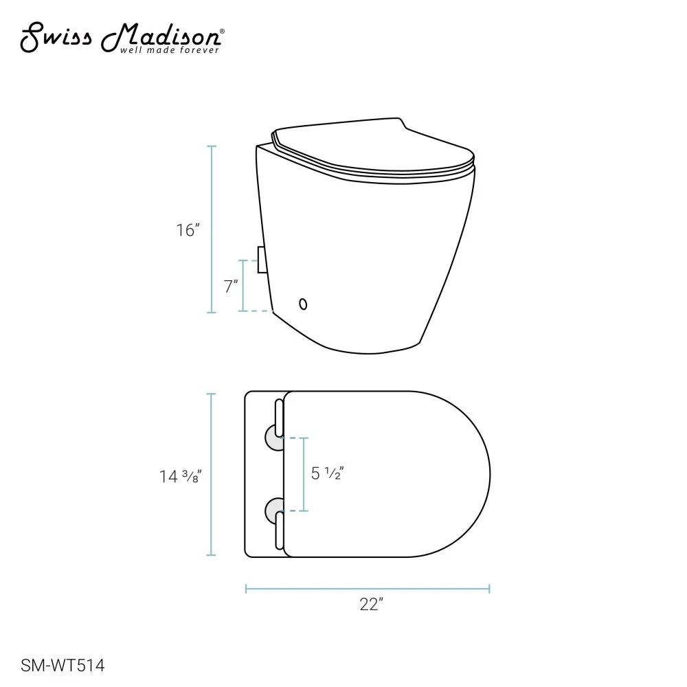 St. Tropez Back to Wall Concealed Tank Toilet Bowl Bundle in Glossy White