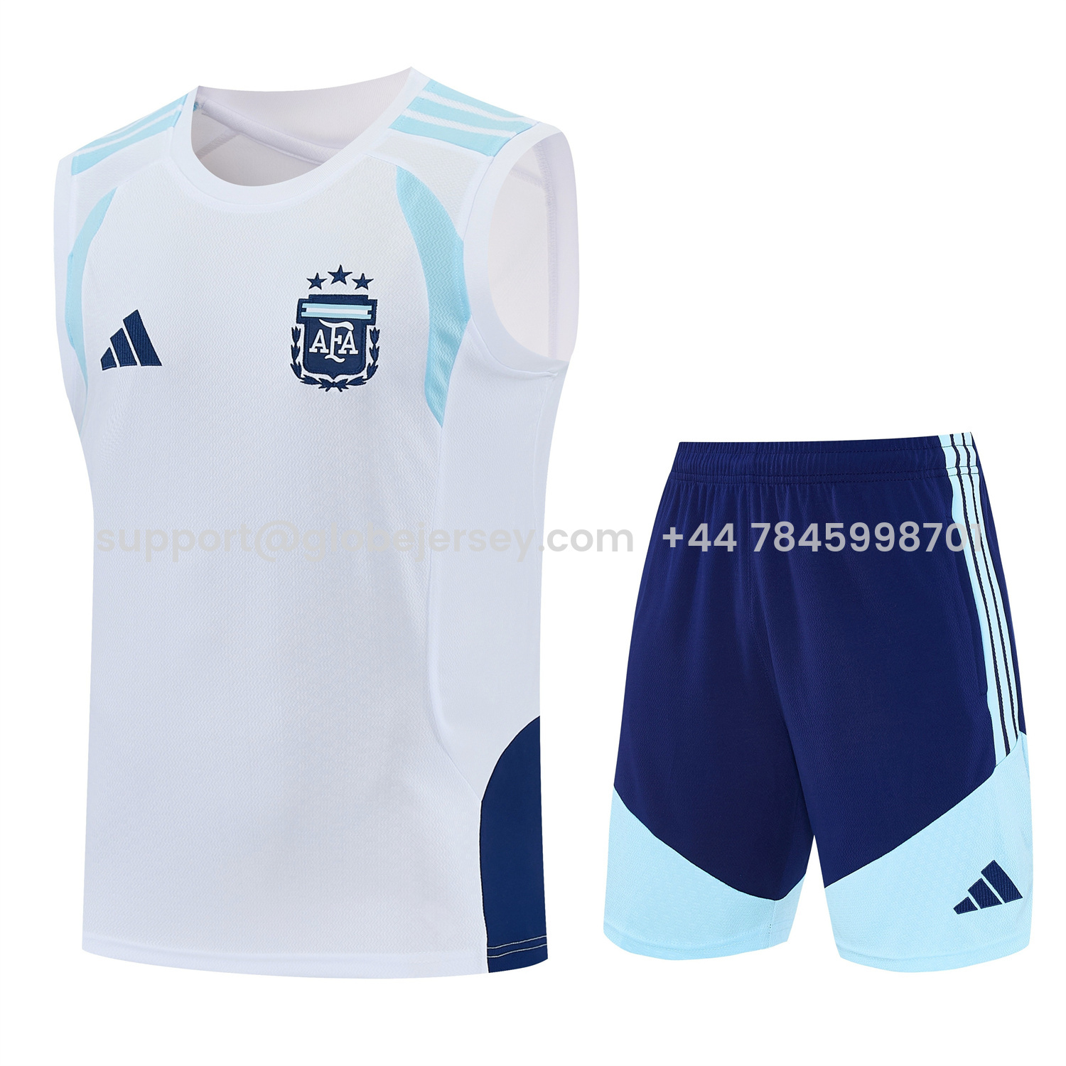 Argentina 2026 Vest Training Set - White Vest and Blue Shorts