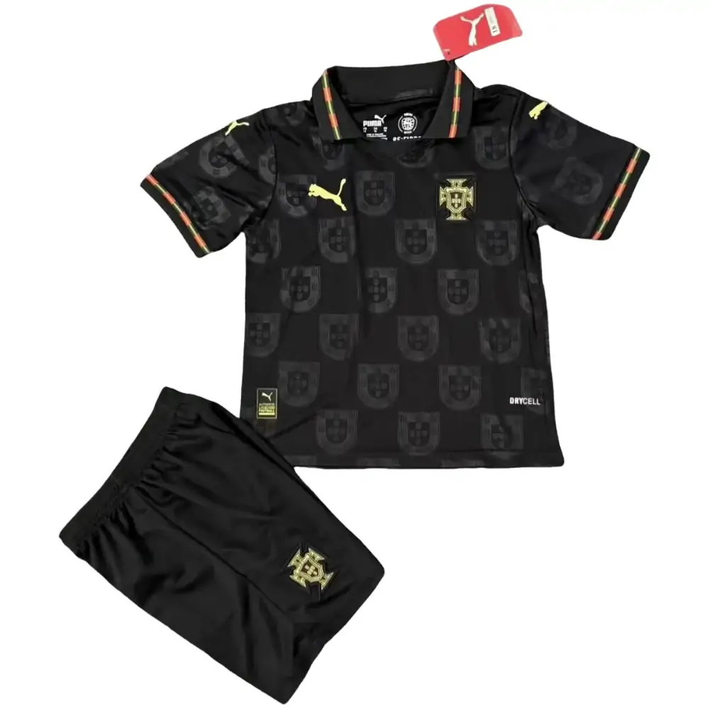 2025-26 Portugal POS Special Edition Black Jersey - Children's Set Fans Edition