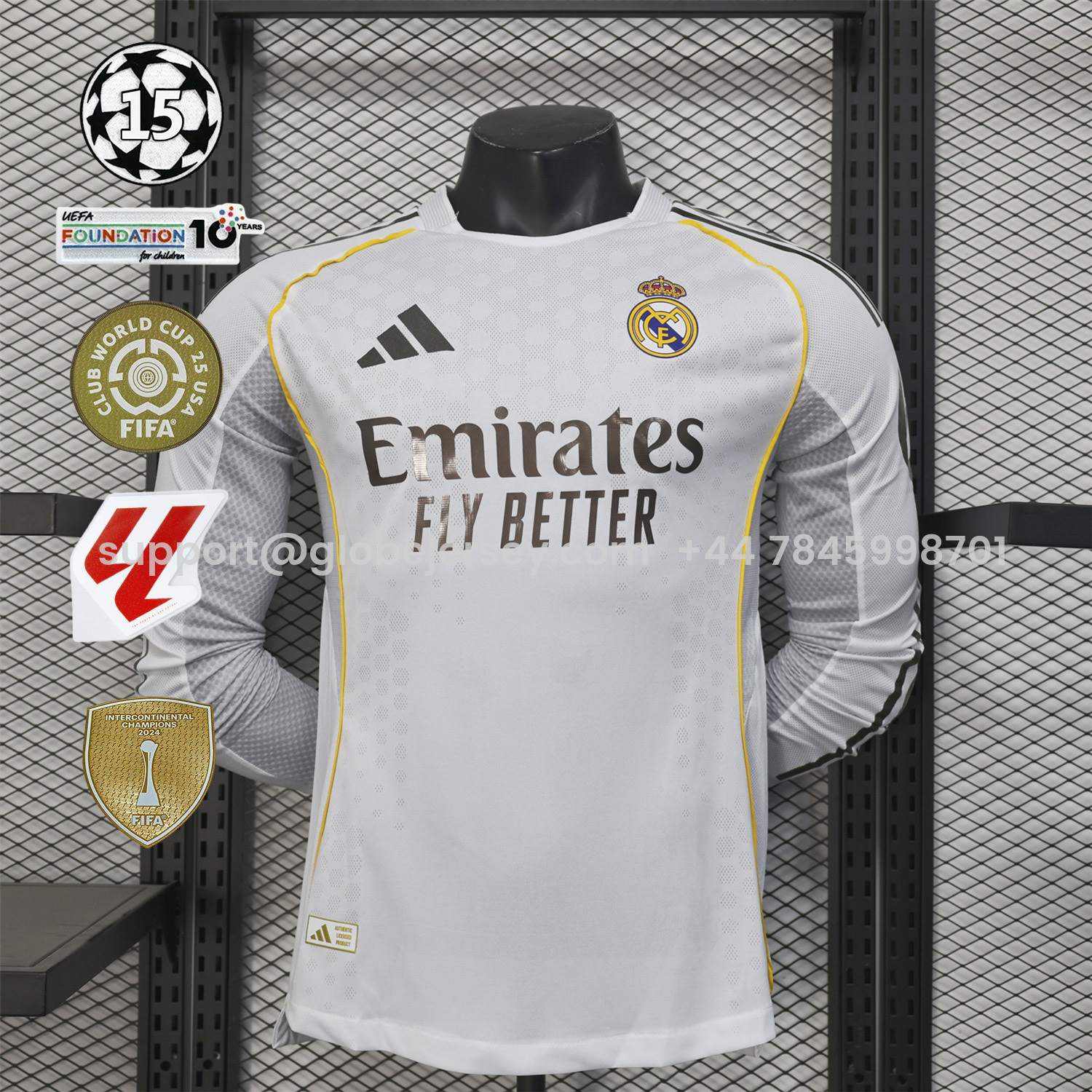 Real Madrid 25-26 Home Long Sleeves Jersey - Player Version