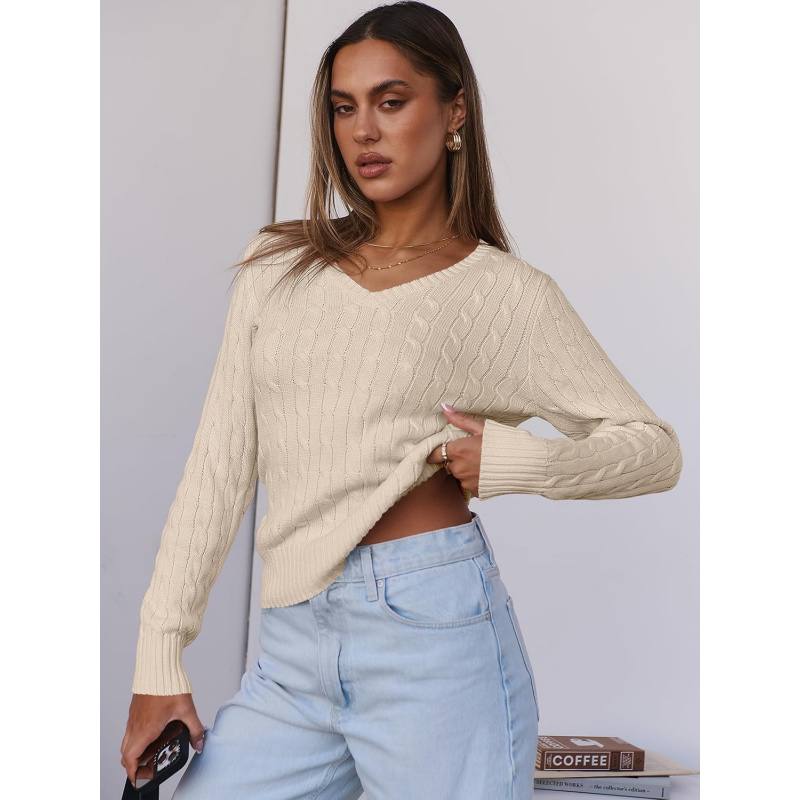 Women's Long Sleeve Cable Knit Sweater
