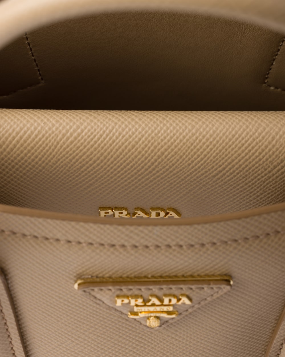 Small Double Saffiano Leather Bag