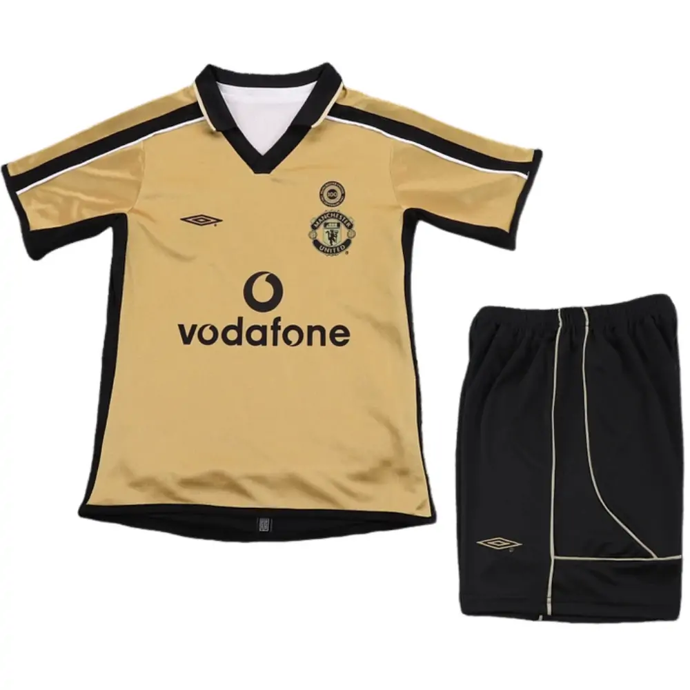 2001-02 Manchester United Double-Sided Centenary Edition Retro Children's Jersey Set - Fans Edition