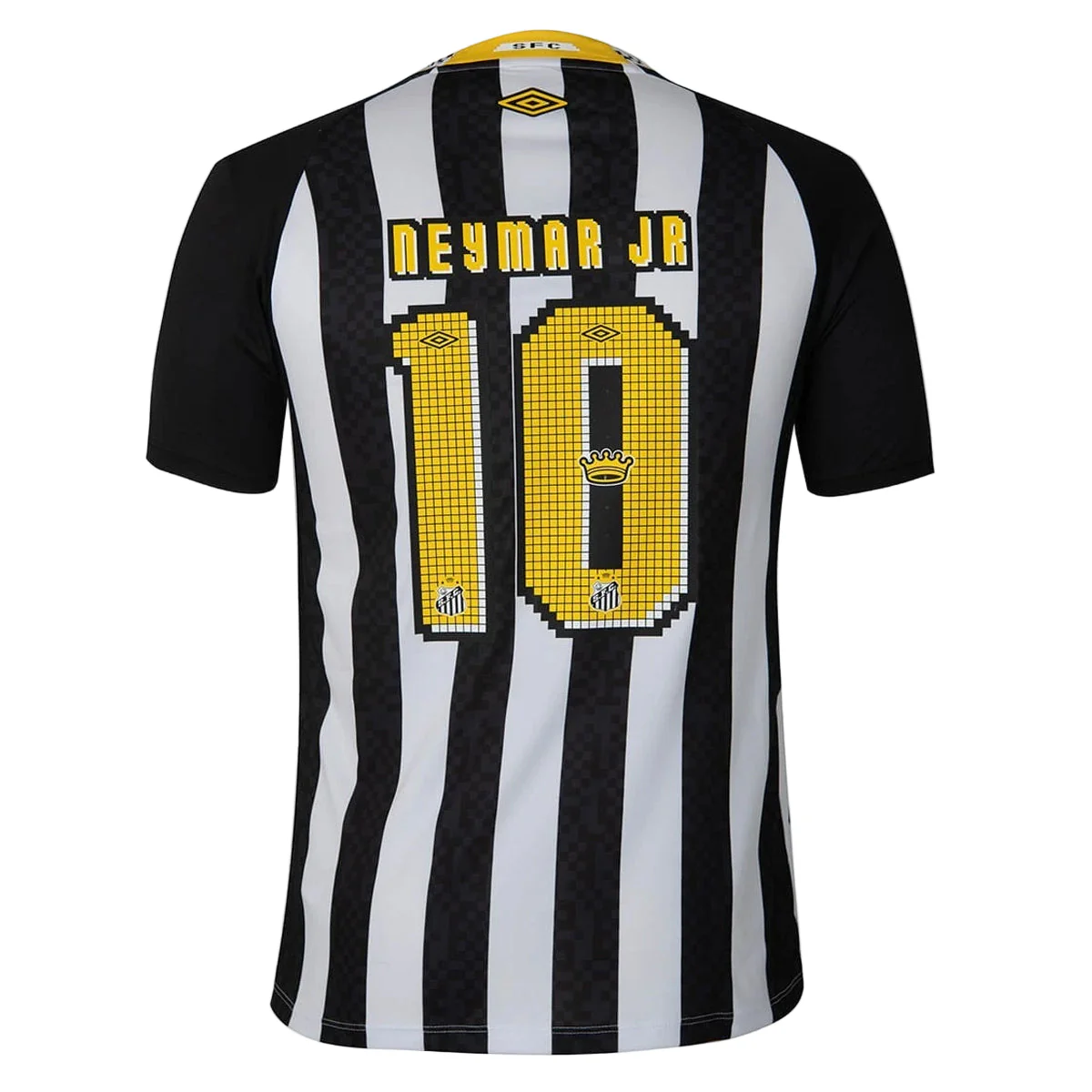 Umbro Men's Neymar Jr Santos FC Away Jersey 25/26 (Black/White)