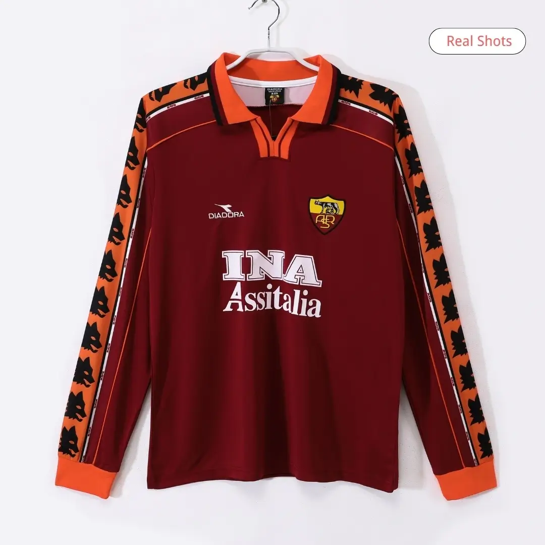 Roma 1998/99 Home Retro Soccer Long Sleeve Jersey