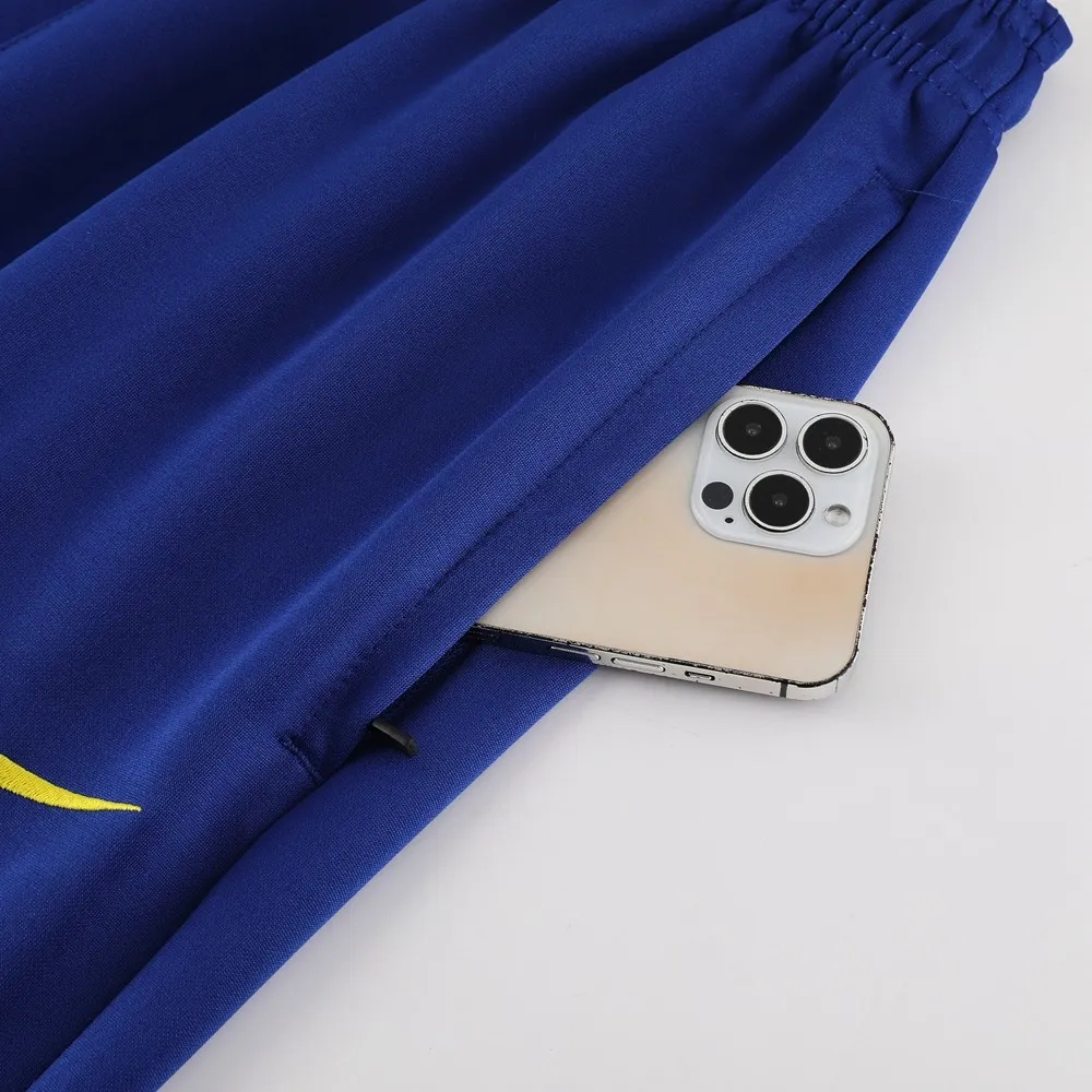 2023/2024 Brazilian long zipper jacket blue football jersey set