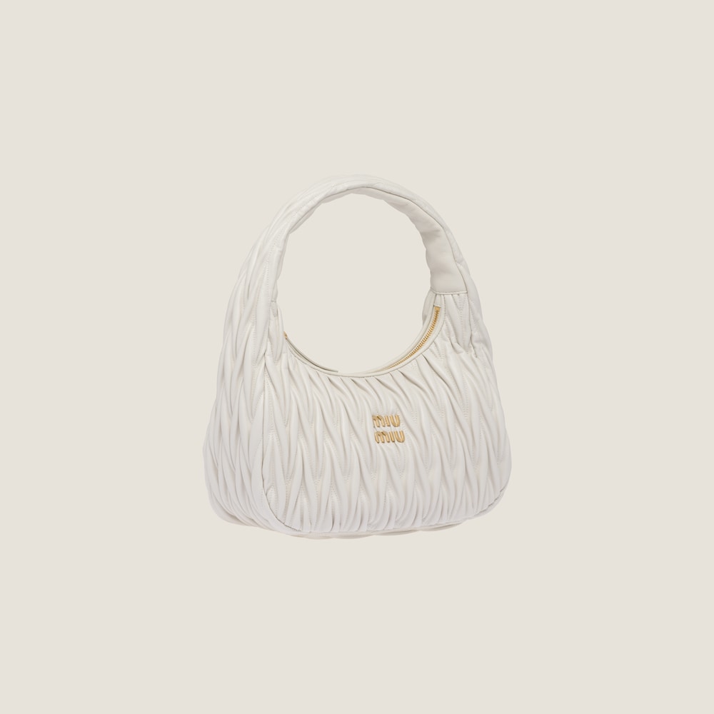 Large wander matelassé nappa leather hobo bag