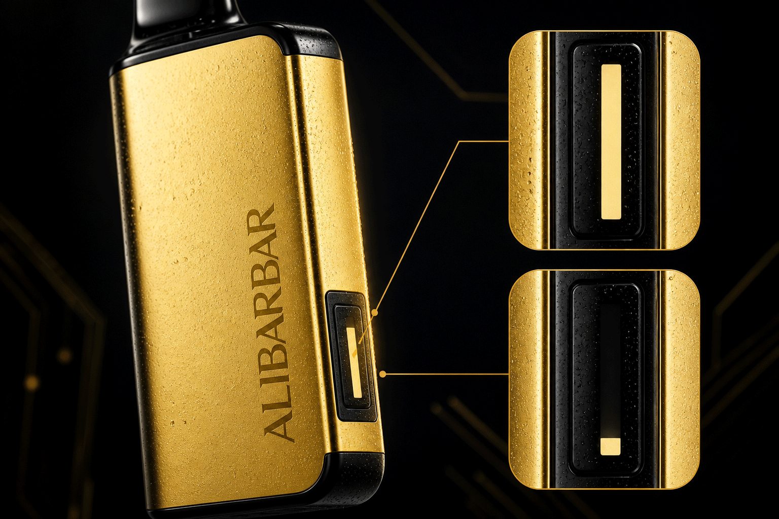 ALIBARBAR Ingot 9000 e-liquid level display close-up