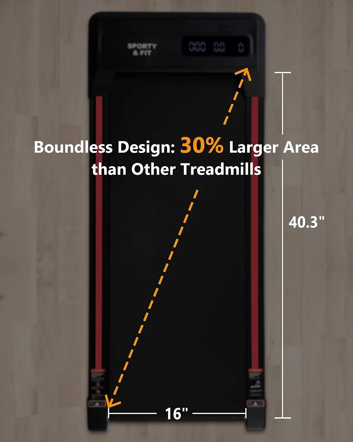 Zzistar Walking Pad Electric Treadmill, 2.5HP 0.6-3.8 mph Remote & Button Control Under Desk Treadmill with LCD Monitor