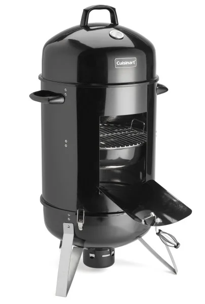 Cuisinart 18�� Vertical Charcoal Smoker, Integrated Thermometer, Water Bowl and Dual Vents Perfect for Smoked Brisket, Chrome Plated Grates Smoker Grill for BBQ, Camping, Tailgates