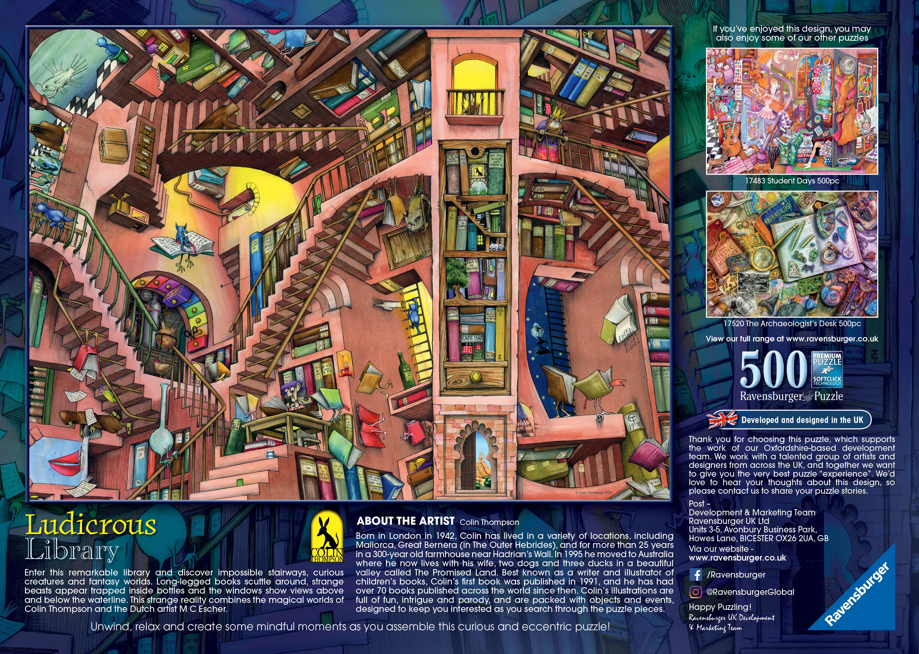 Ludicrous Library – 500 Piece Jigsaw Puzzle (Ravensburger)