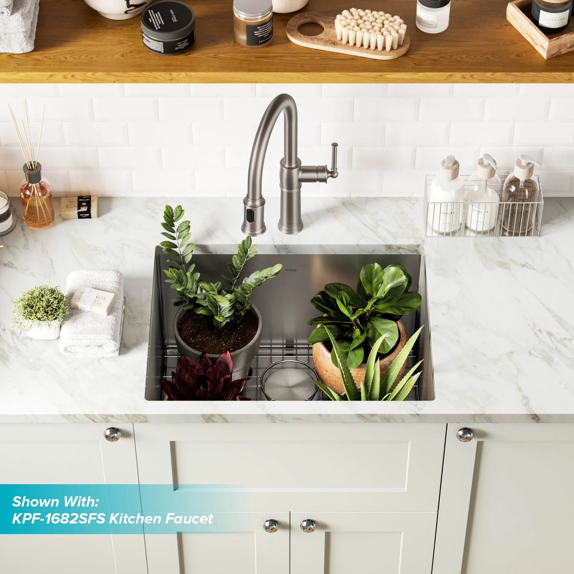 KRAUS Standart PRO�?24�?Undermount 16 Gauge Stainless Steel Single Bowl Laundry Utility Sink
