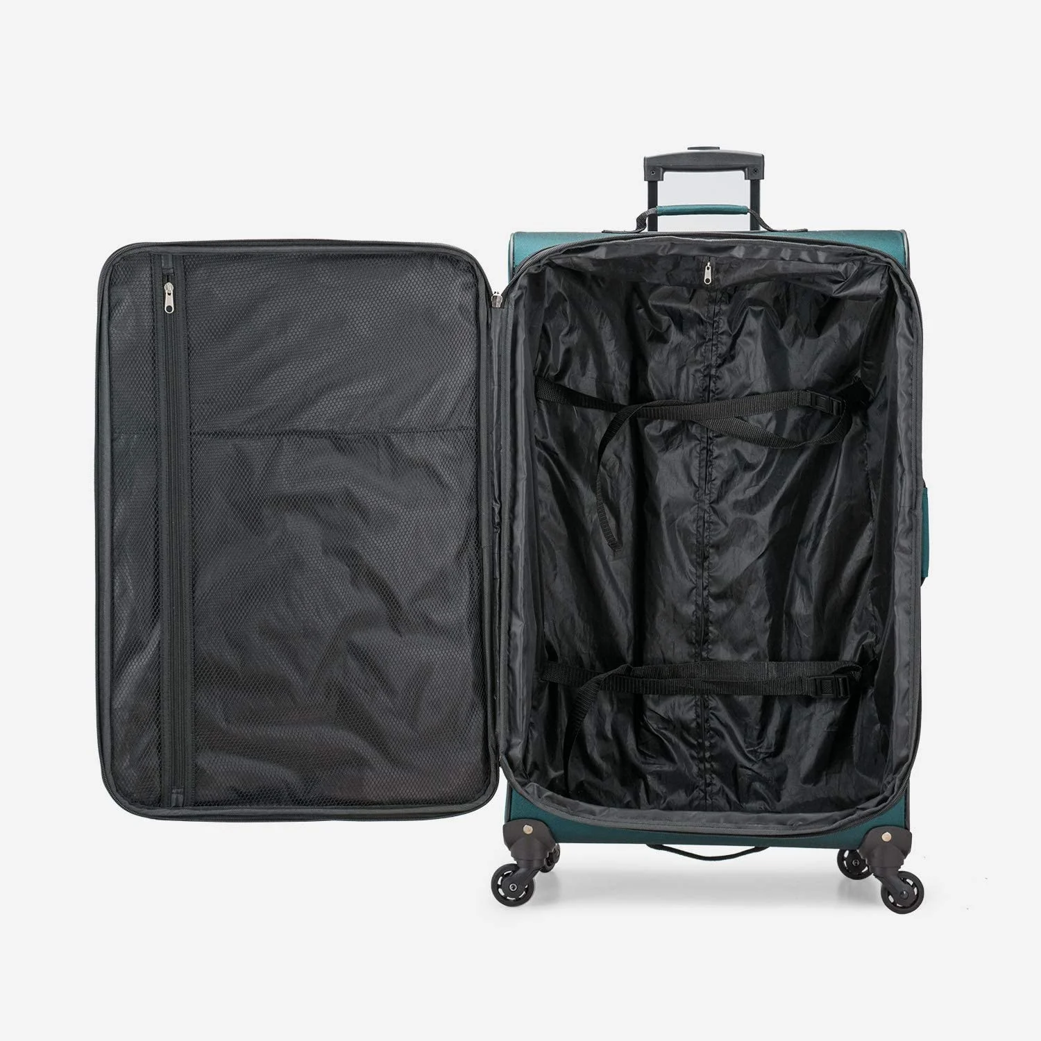 U.S. Traveler Aviron Bay Expandable Softside Luggage Set with Spinner Wheels, Navy, 2-Piece (23/31)